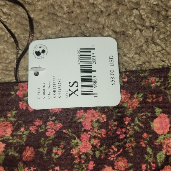 Intimately Free People BNWT Maroon Floral Thong Tie Bodysuit - Picture 4 of 6